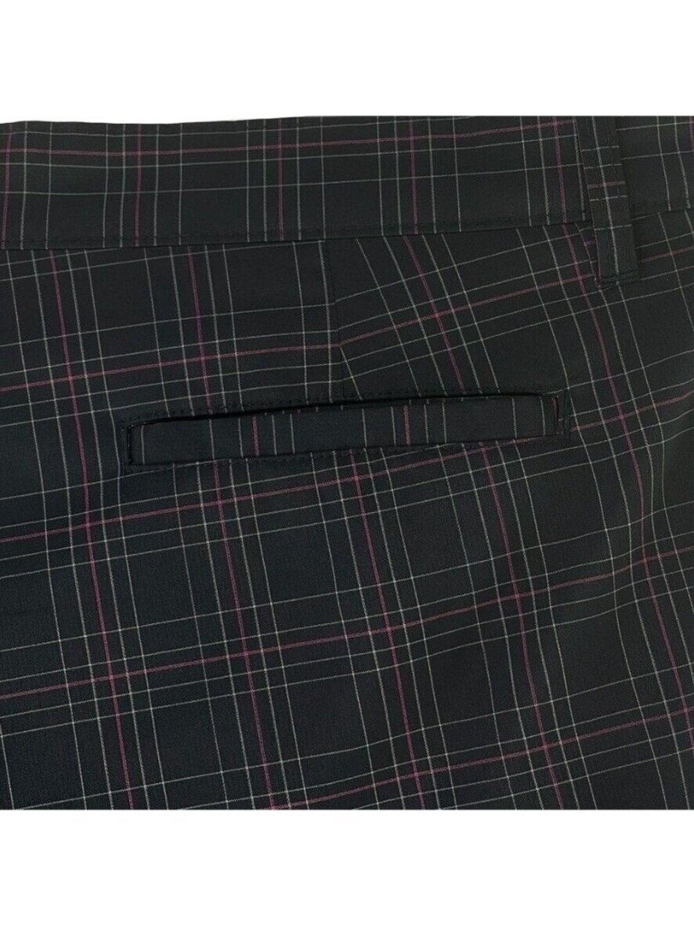 London Fog Mens Plaid Dress Shorts Navy Size 36 Lightweight Fabric - Picture 5 of 6